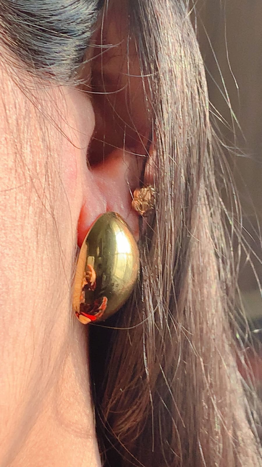 Gold Dome Stainless Steel Earrings