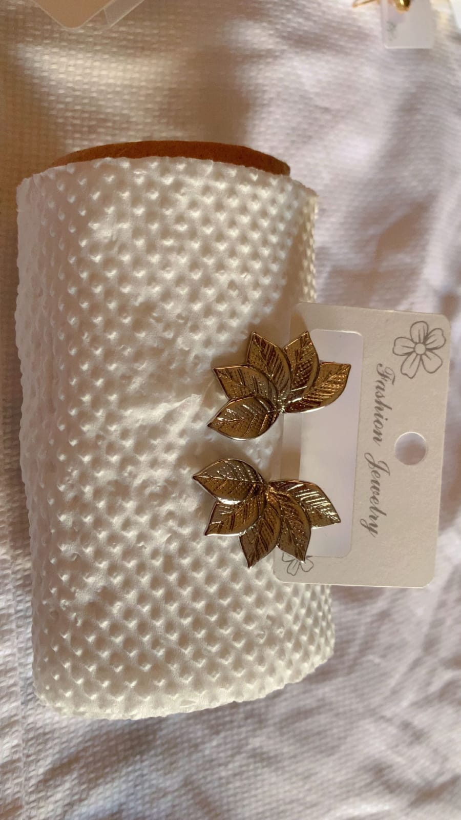 Gold Leaf Stainless Steel Stud Earrings