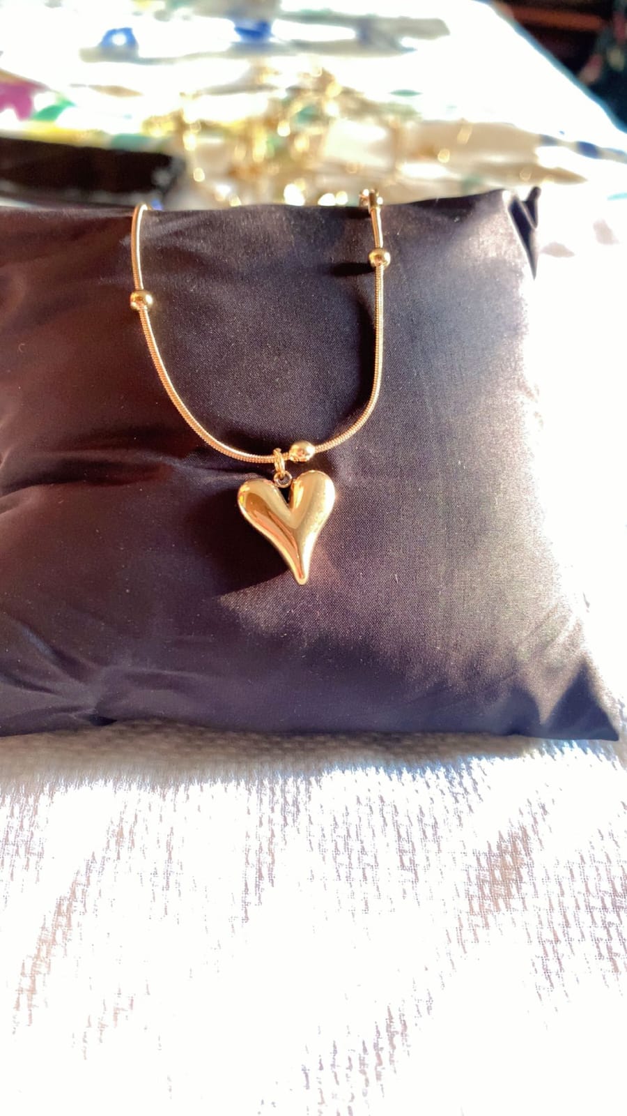 Gold Heart Charm Stainless Steel Bracelet