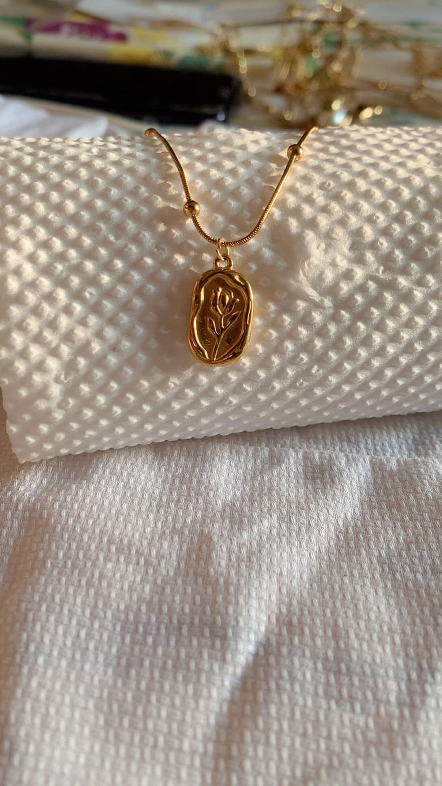 Golden Rose Charm Adjustable Bracelet