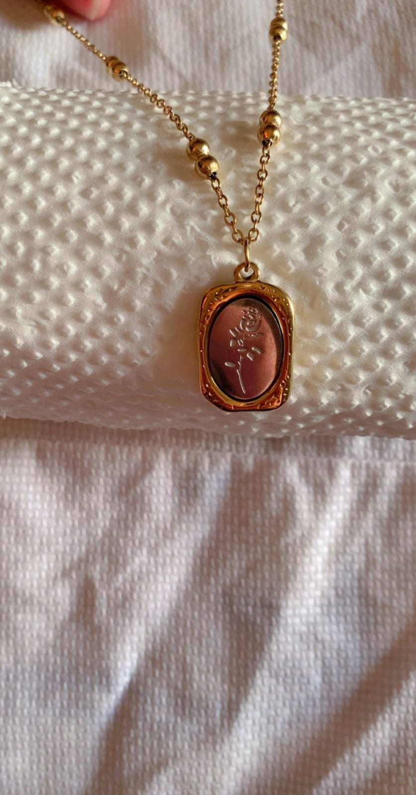 Golden Rose Medallion Necklace