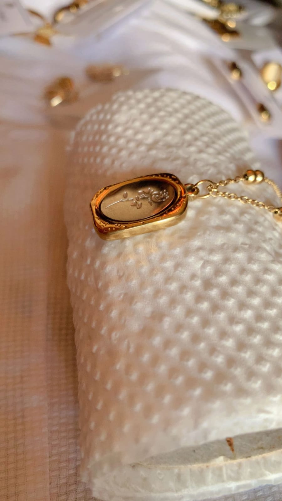 Golden Rose Medallion Necklace