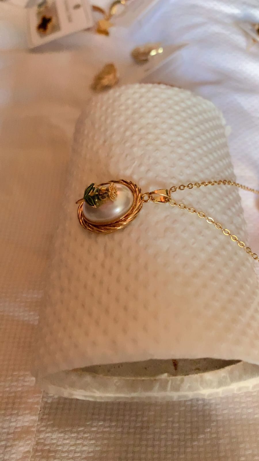 Golden Rose Cameo Necklace