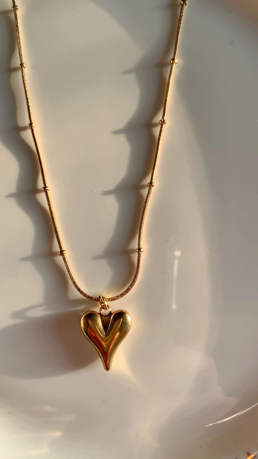 Golden Heart Charm Necklace